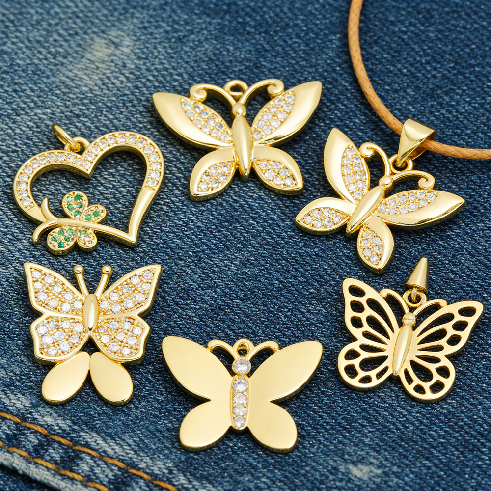 Women Fashion Jewellery - 3Pcs Pendants Brass Plated Cubic Zirconia