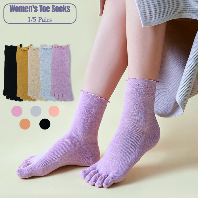Women Fashion Japan - 1/5 Pairs Cotton Women Five Finger
