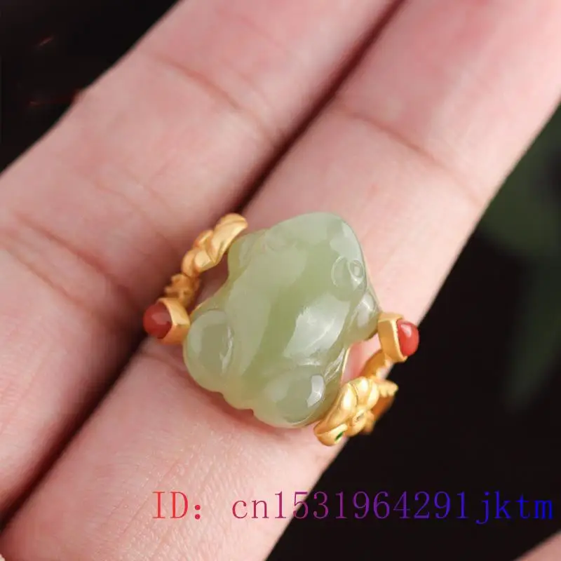 Green Jade Frog Rings Charms N - Women Fashion Jewellery avis et prix