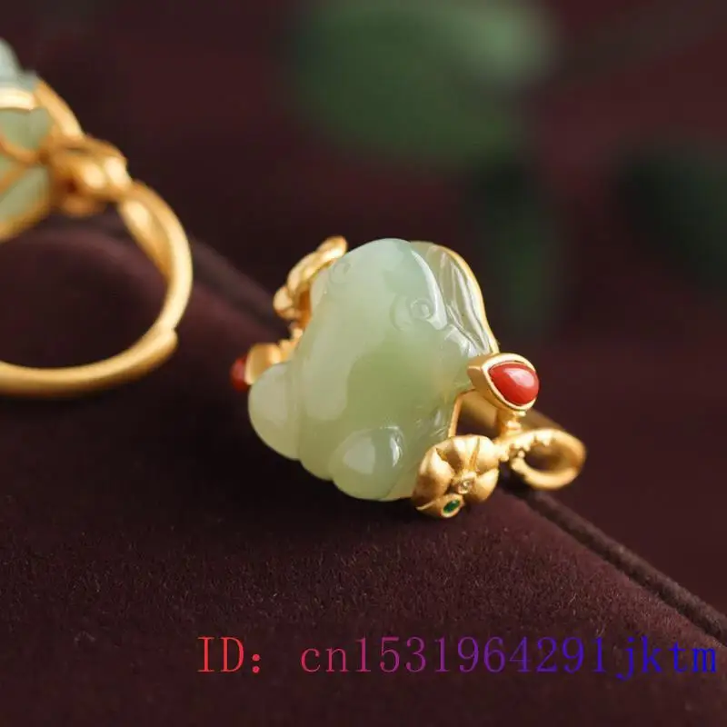 Green Jade Frog Rings Charms N - Women Fashion Jewellery avis et prix