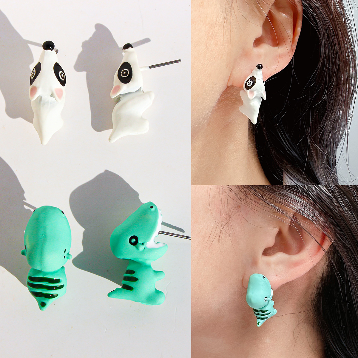 2pcs Animal Cartoon Stud Earri - Women'S Fashion Earrings avis et prix