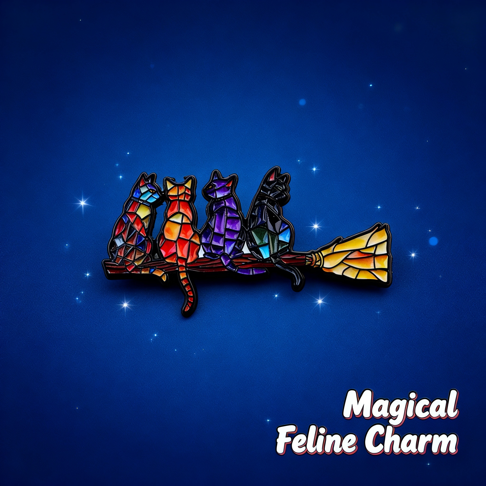 Colorful Cat Enamel Pin Witch  - Women Fashion Japan avis et prix