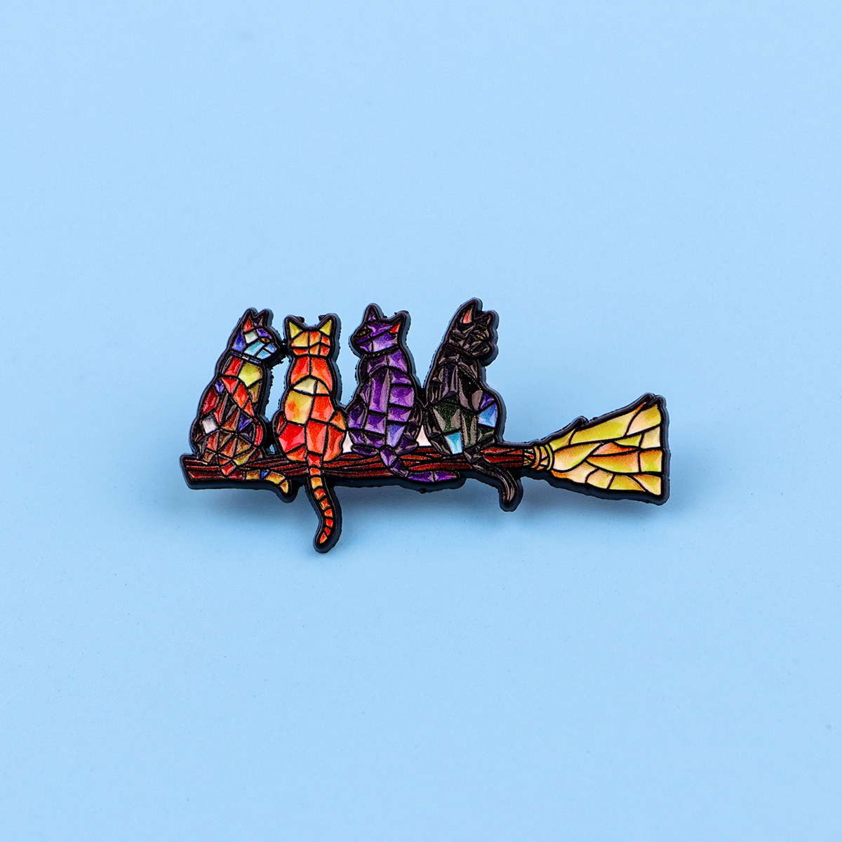 Colorful Cat Enamel Pin Witch  - Women Fashion Japan avis et prix