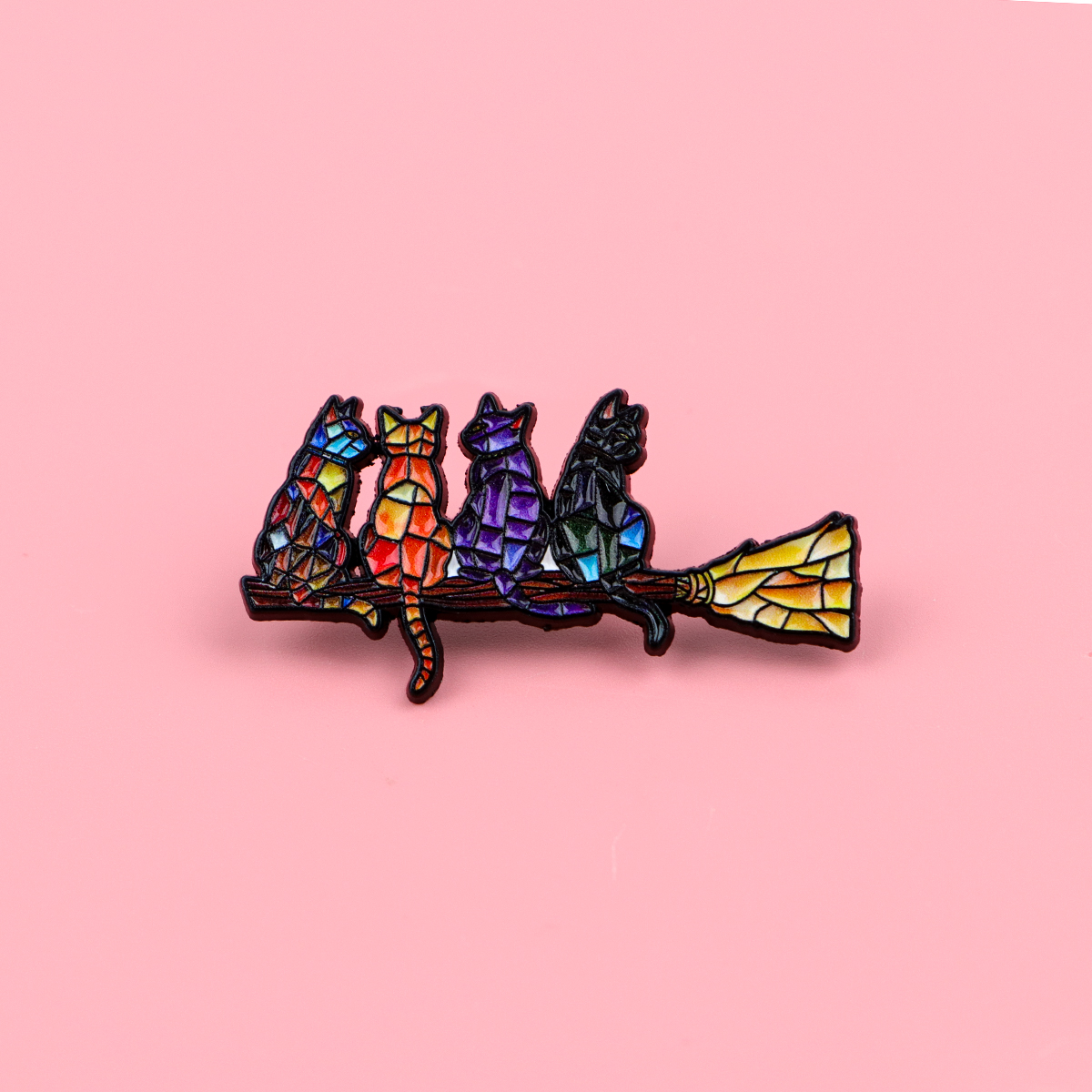 Colorful Cat Enamel Pin Witch  - Women Fashion Japan avis et prix