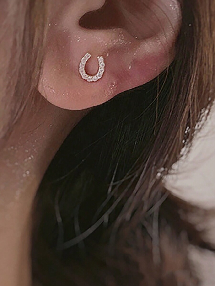 Small Horseshoe-Shaped Cubic Z - Women'S Fashion Earrings avis et prix