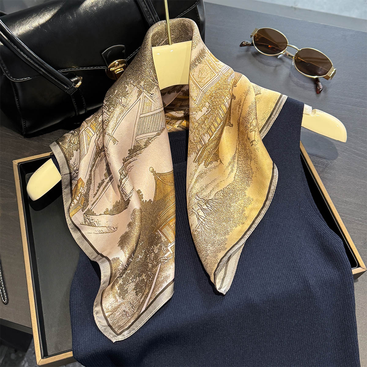 Brand 100% Natural Silk Scarf  - Women'S Fashion Poncho avis et prix