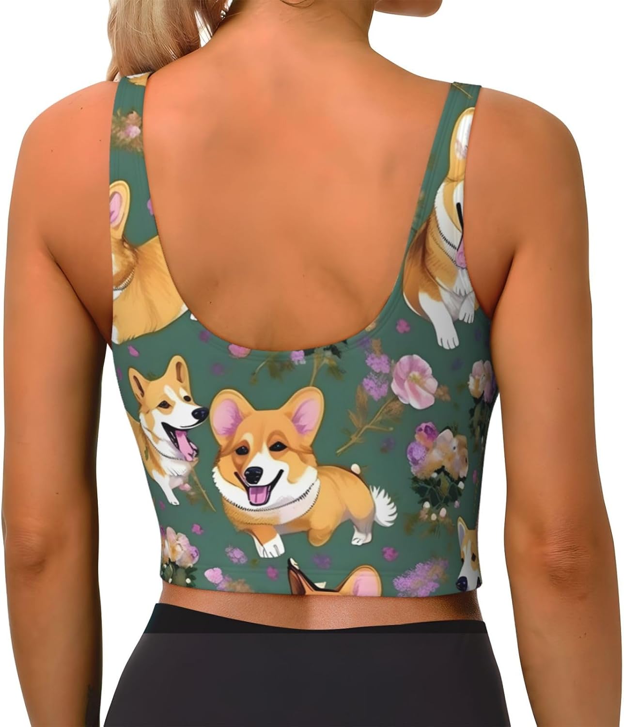 Corgi Floral Flowers Print Win - Women Fashion Vest avis et prix