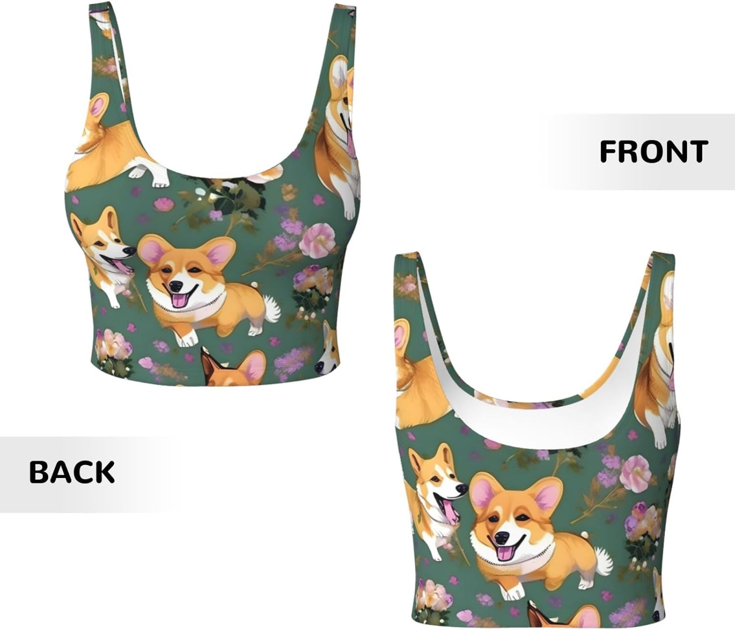 Corgi Floral Flowers Print Win - Women Fashion Vest avis et prix