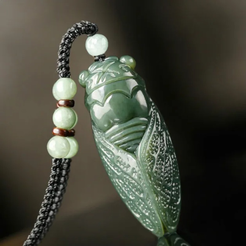 Natural Hetian Jade Cicada Pen - Women Fashion Jewellery avis et prix