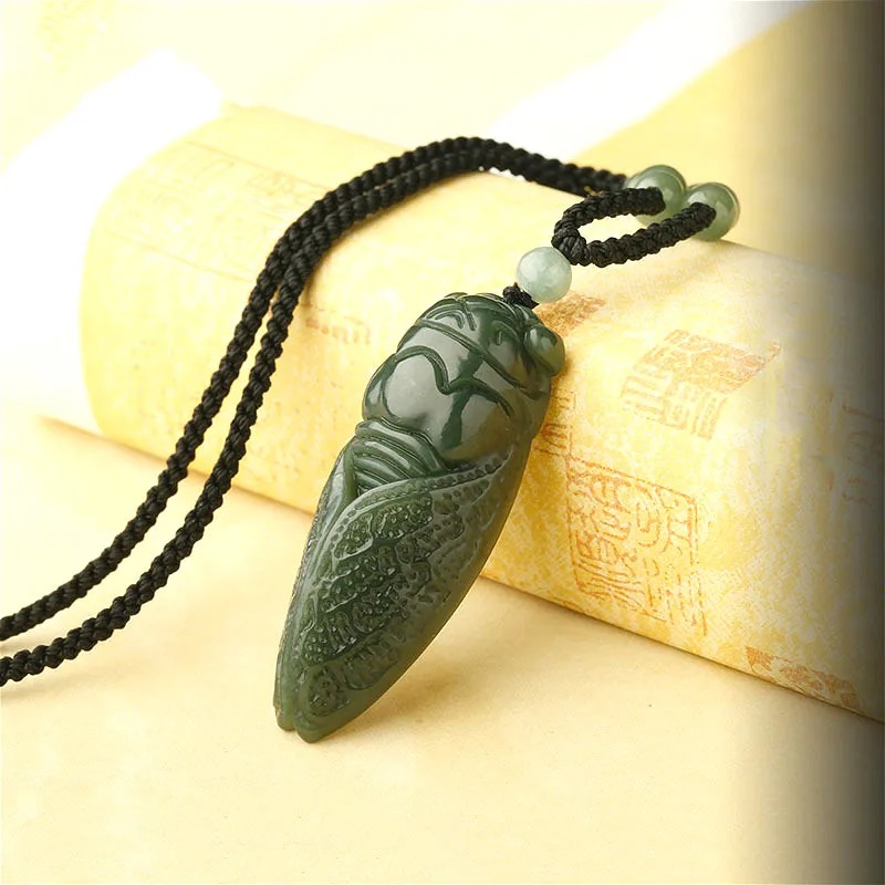 Natural Hetian Jade Cicada Pen - Women Fashion Jewellery avis et prix