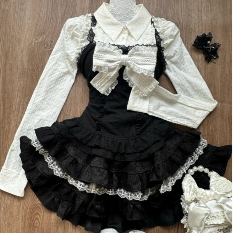 Y2k Aesthetic Lolita Style 3 P - Women Fashion Japan avis et prix