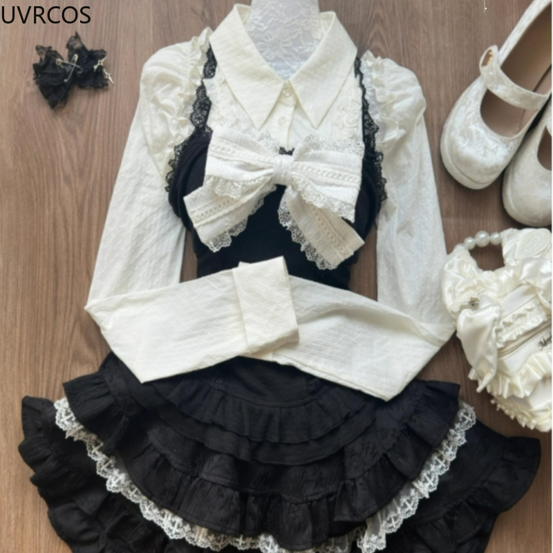 Y2k Aesthetic Lolita Style 3 P - Women Fashion Japan avis et prix