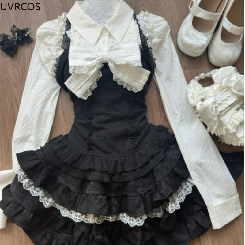 Y2k Aesthetic Lolita Style 3 P - Women Fashion Japan avis et prix