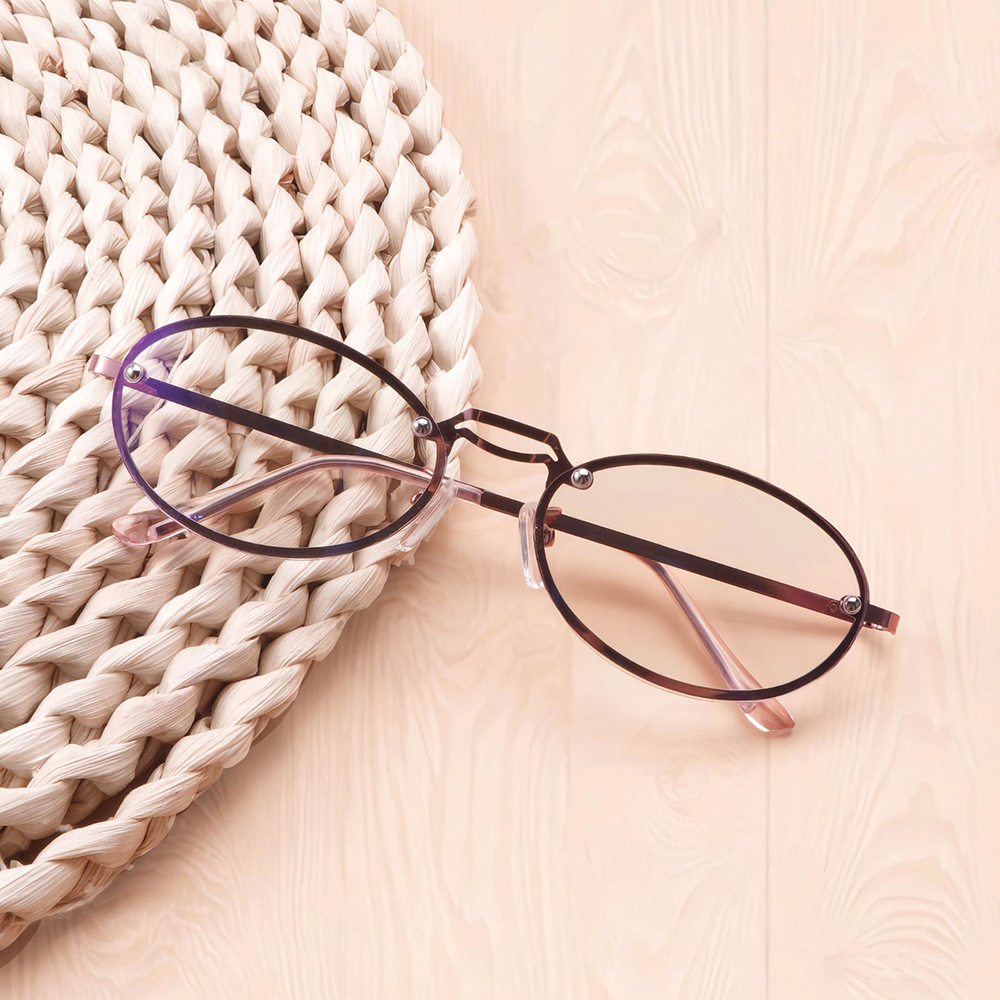 Women's Oval Purple Anti Blue  - Women'S Fashion Glasses With Clear Lenses avis et prix
