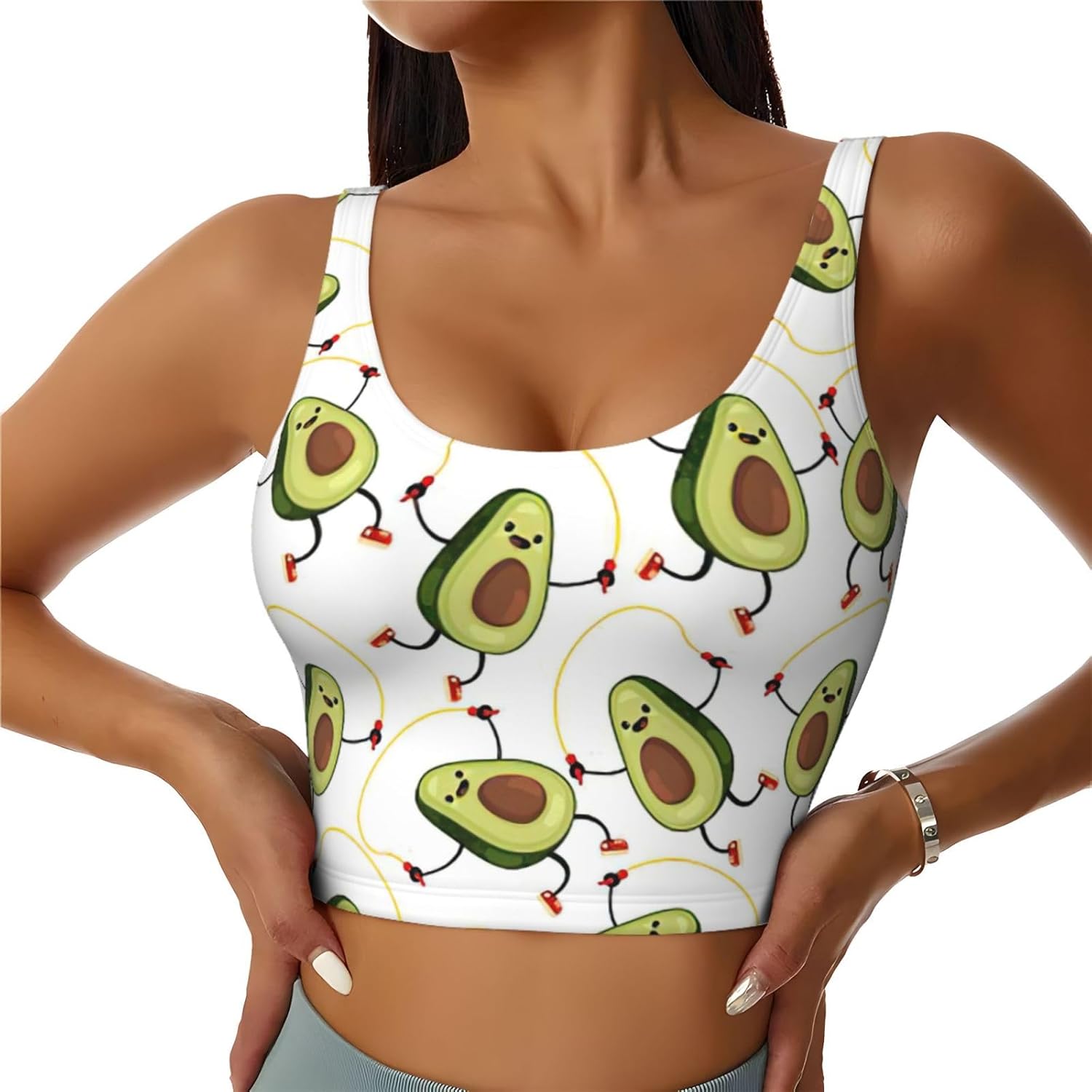 Funny Cartoon Avocados Print L - Women Fashion Vest avis et prix