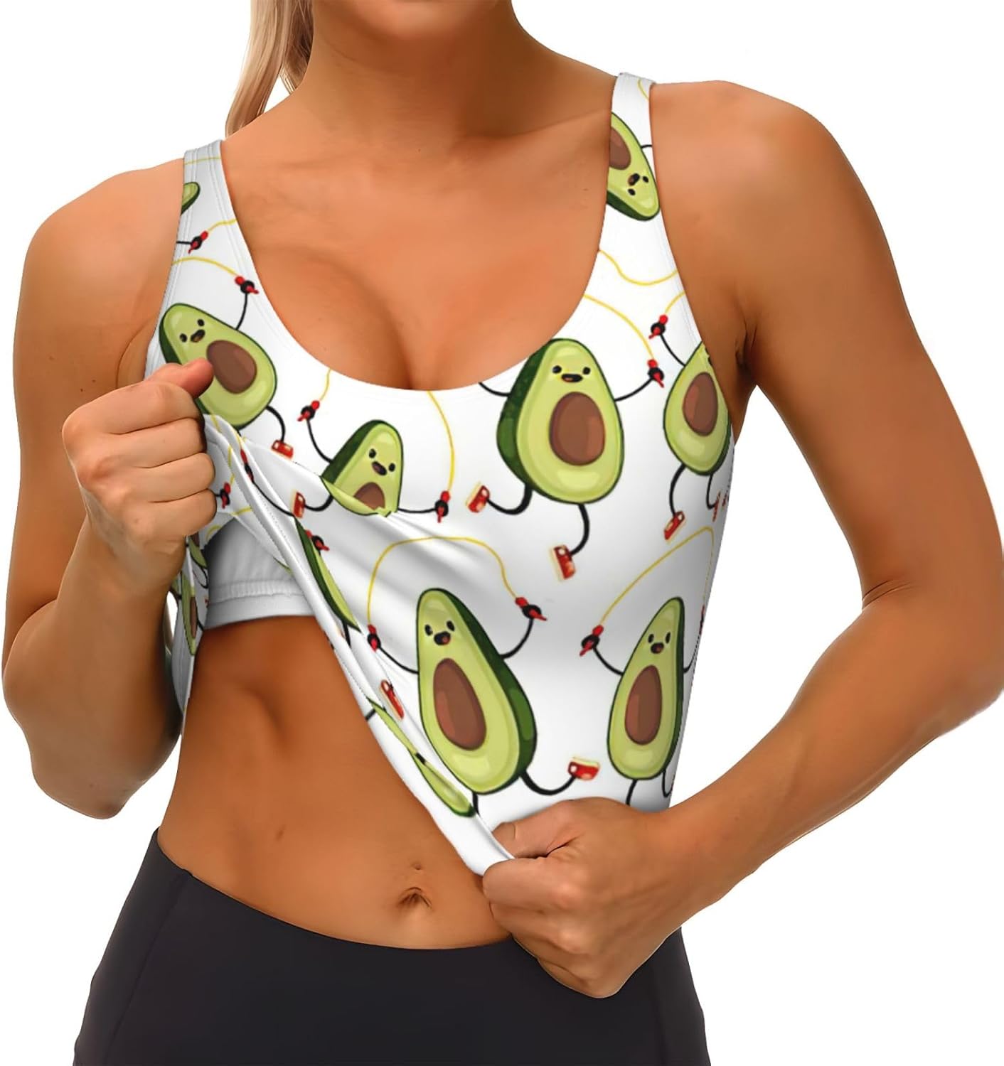 Funny Cartoon Avocados Print L - Women Fashion Vest avis et prix