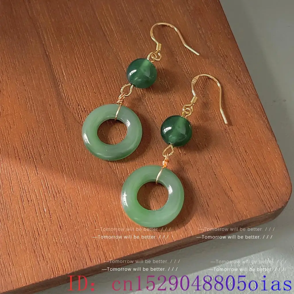 Green Real Jade Ring Earrings  - Women Fashion Jewellery avis et prix