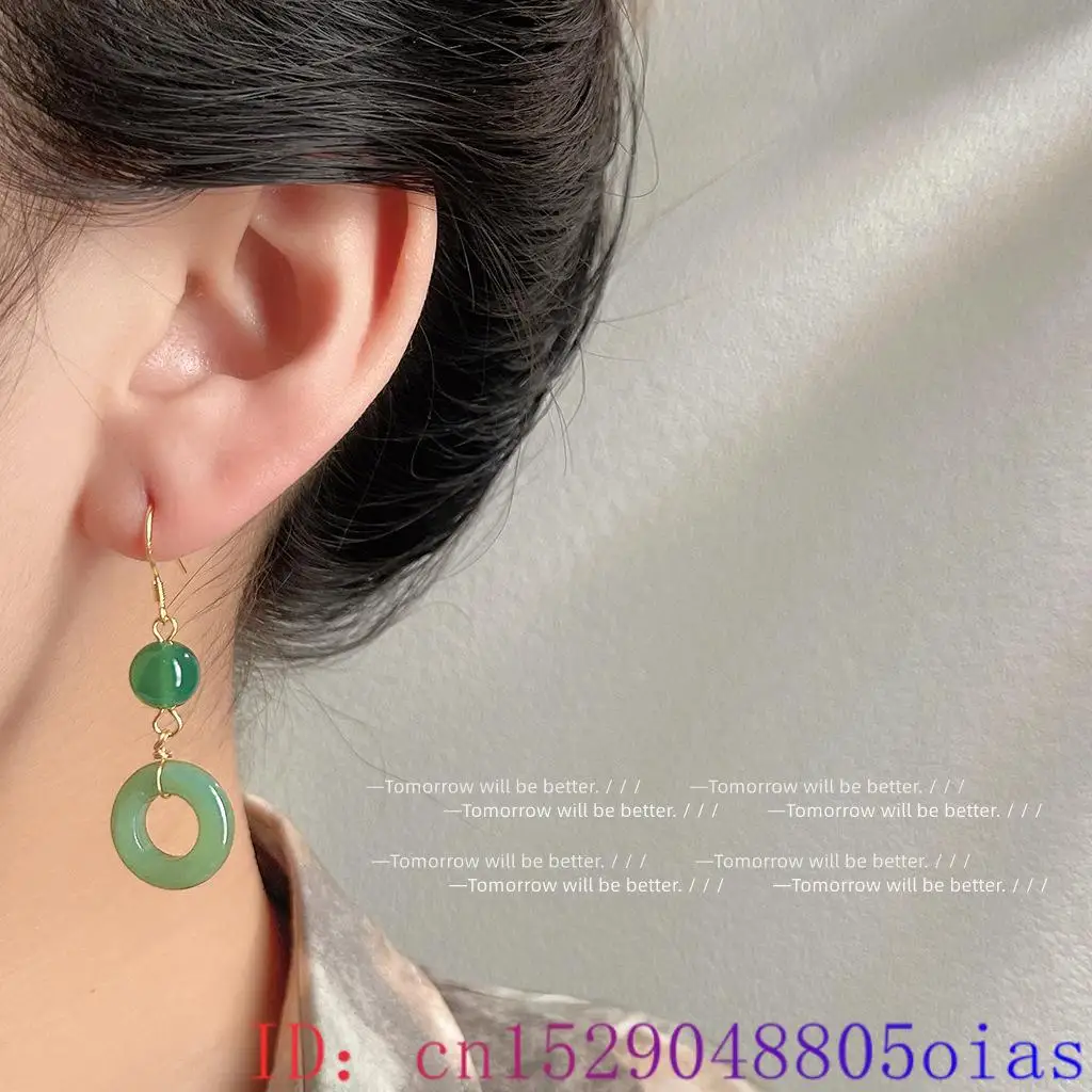 Green Real Jade Ring Earrings  - Women Fashion Jewellery avis et prix