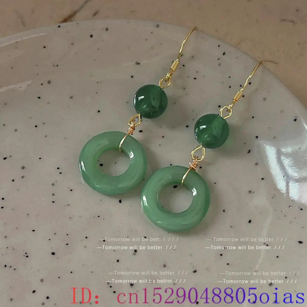 Green Real Jade Ring Earrings  - Women Fashion Jewellery avis et prix