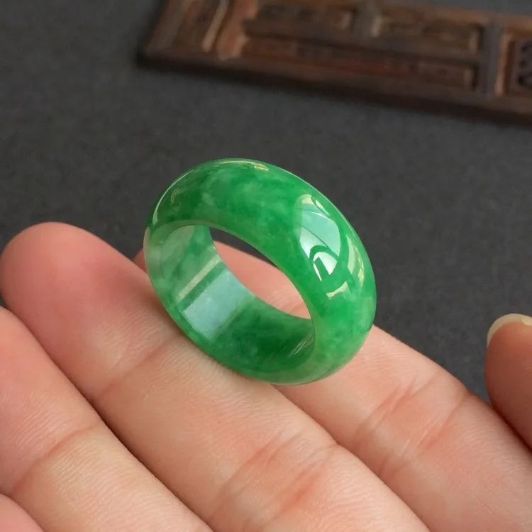Natural Green Jade Ring Jadeit - Women Fashion Jewellery avis et prix