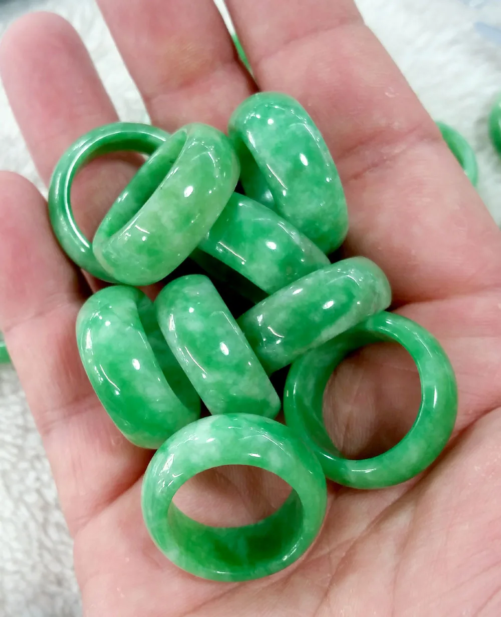 Natural Green Jade Ring Jadeit - Women Fashion Jewellery avis et prix