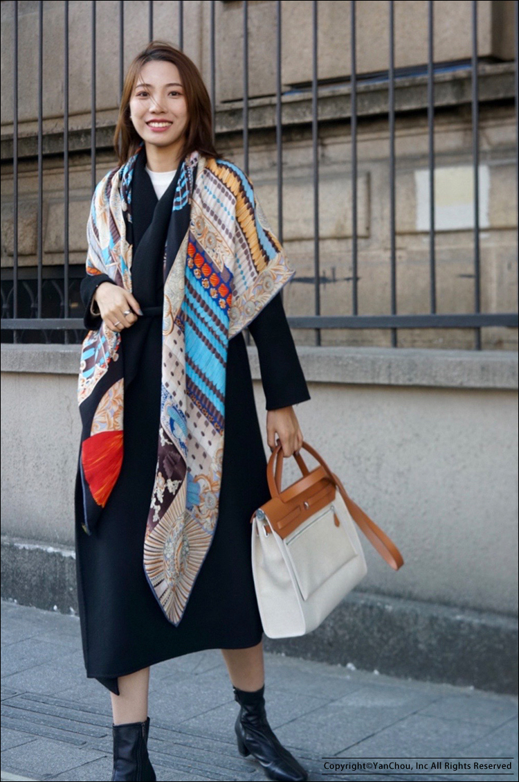 Japan Samurai Silk Wool Scarf  - Women Fashion Japan avis et prix