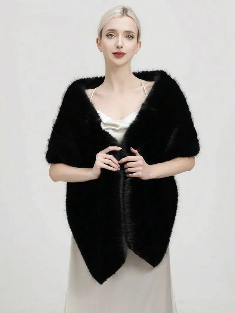 Fashion Luxury Faux Fox Fur Sh - Women'S Fashion Poncho avis et prix