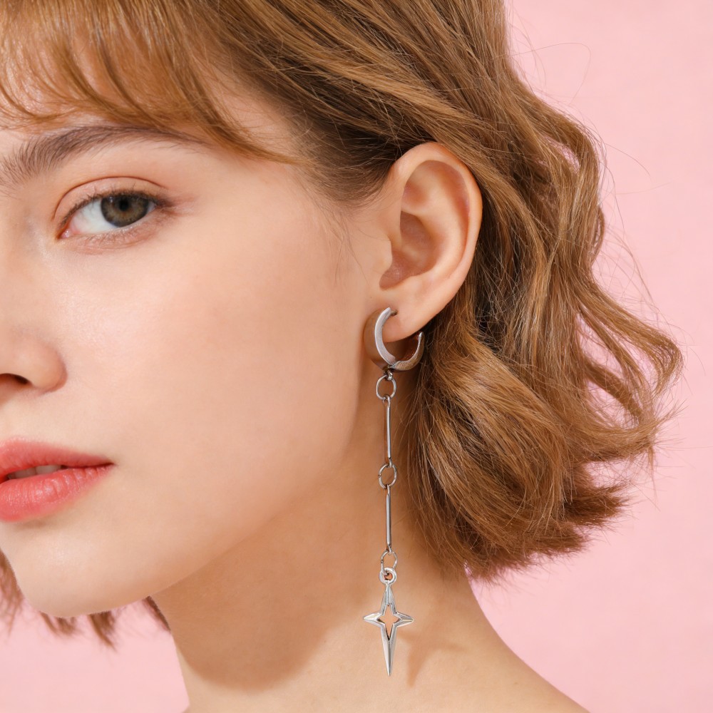 Gothic Jewelry Cross Star Drop - Women'S Fashion Earrings avis et prix