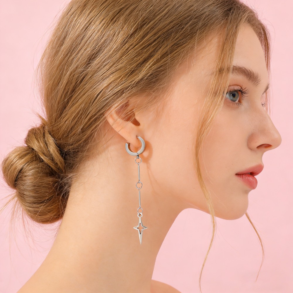 Gothic Jewelry Cross Star Drop - Women'S Fashion Earrings avis et prix