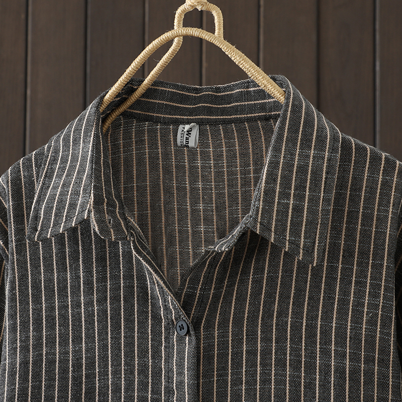 Cotton Linen Striped Shirt Dre - Women'S Fashion Labels avis et prix