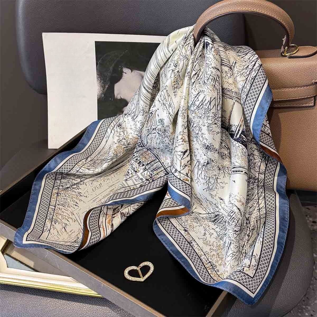 100% Real Silk Square Scarf Wo - Women'S Fashion Poncho avis et prix