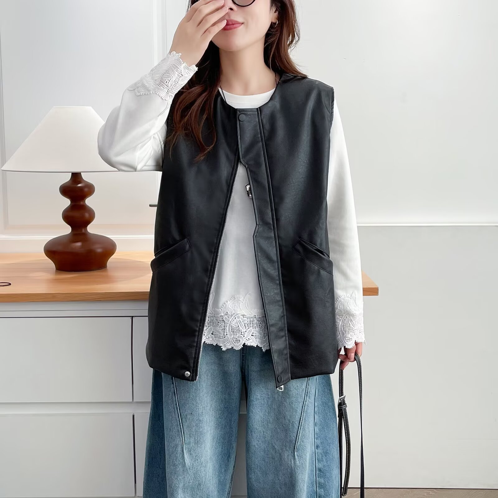 Fashion Plus Size Women's Leat - Women Fashion Vest avis et prix