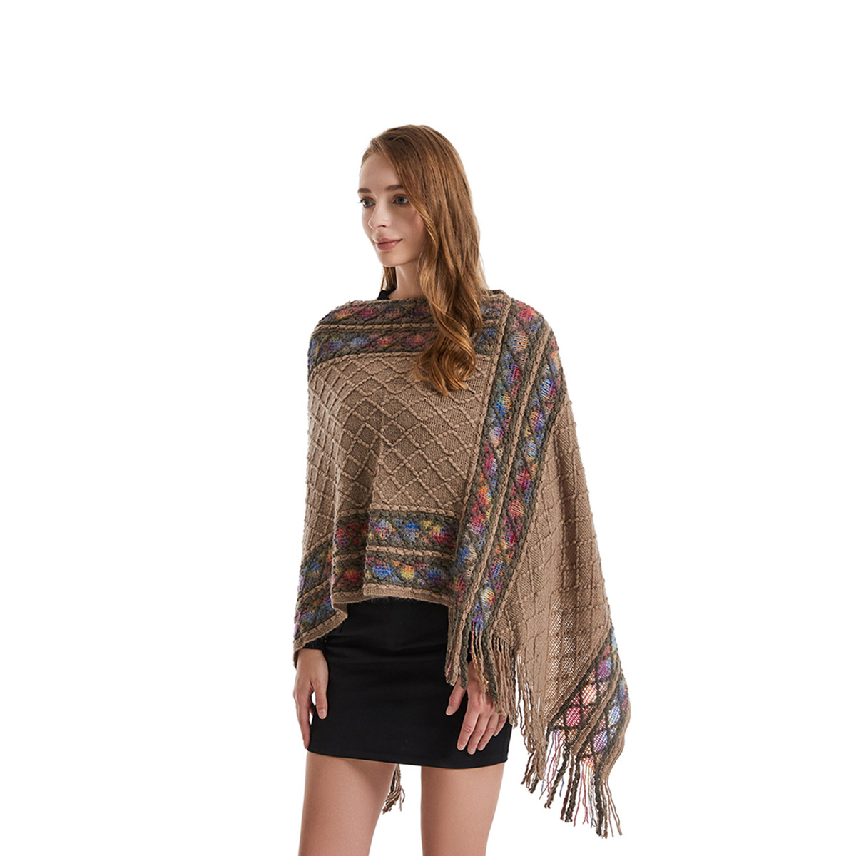 Women Spring Autumn Poncho Uni - Women'S Fashion Poncho avis et prix