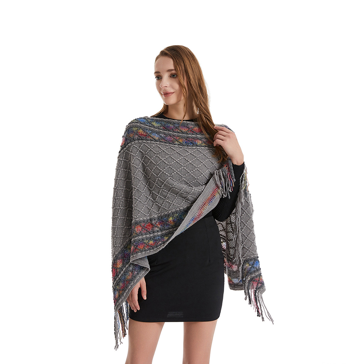 Women Spring Autumn Poncho Uni - Women'S Fashion Poncho avis et prix