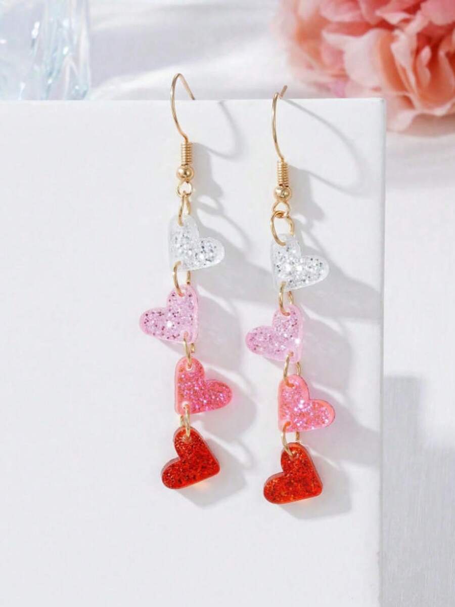 1 Pair Fashionable Acrylic Hea - Women'S Fashion Earrings avis et prix
