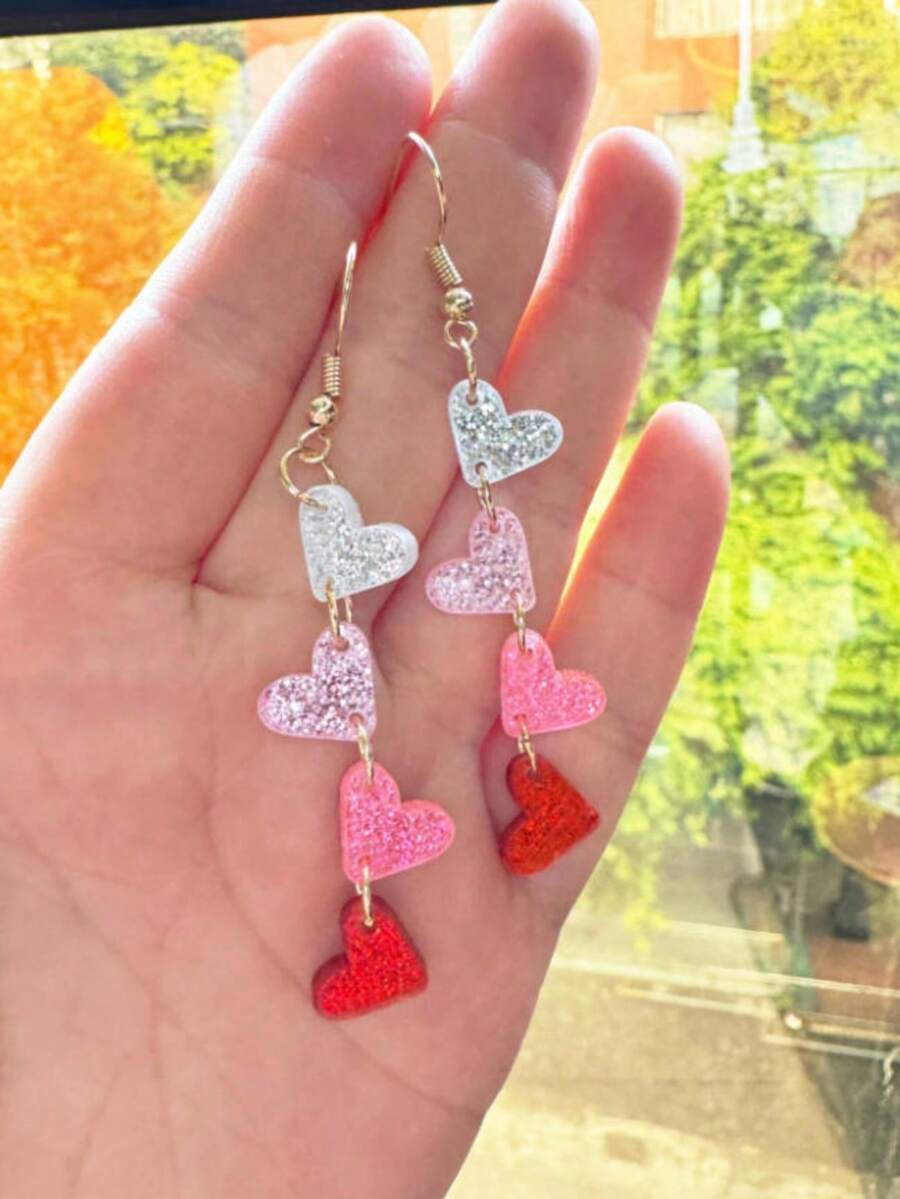 1 Pair Fashionable Acrylic Hea - Women'S Fashion Earrings avis et prix