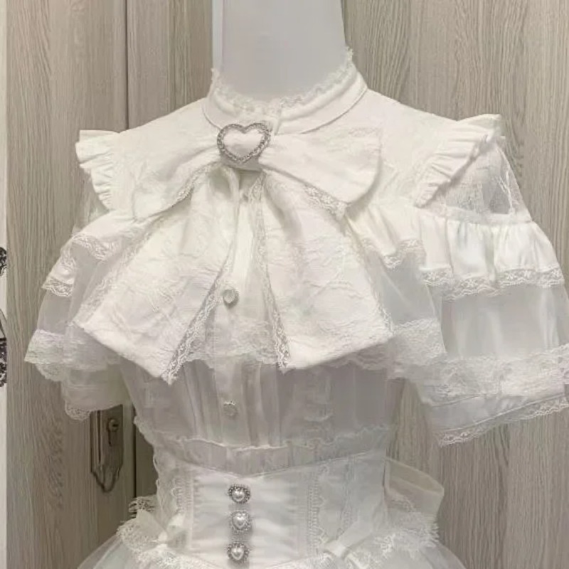 Women Lace Blouse With Bow Emb - Women Fashion Japan avis et prix