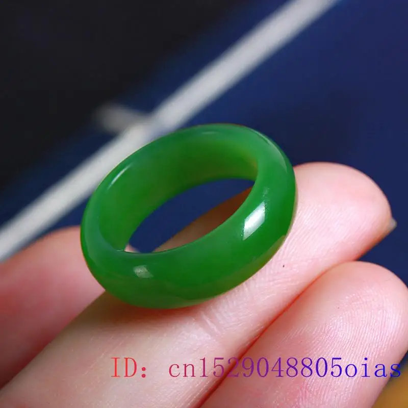 Natural Green Hetian Jade Ring - Women Fashion Jewellery avis et prix
