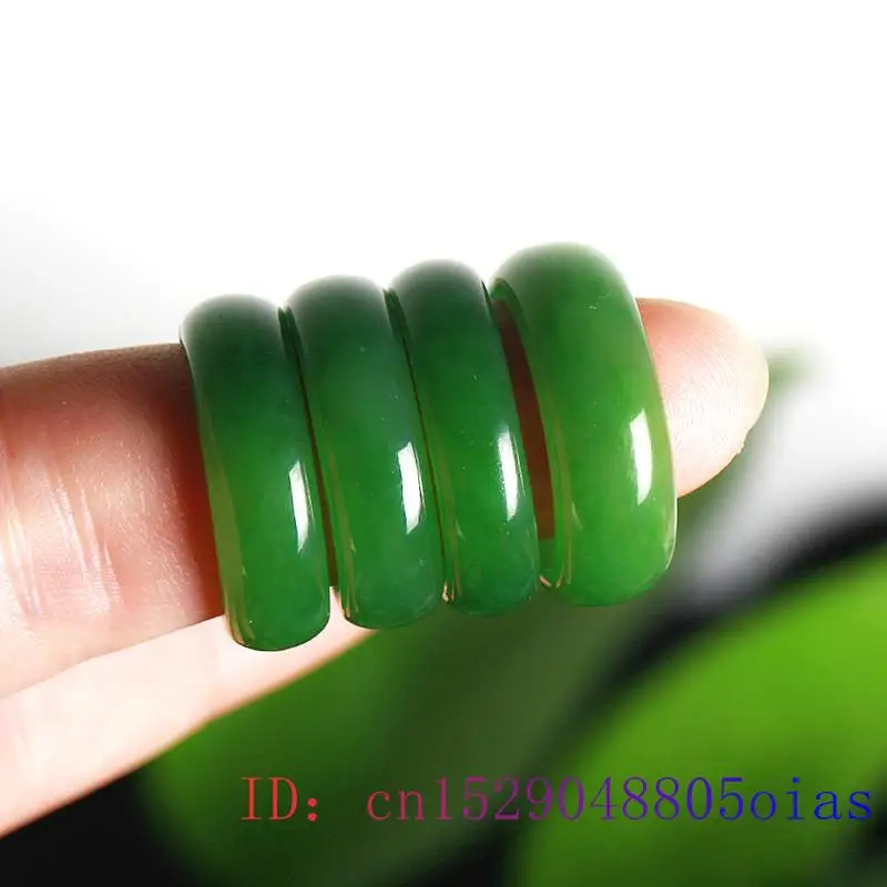 Natural Green Hetian Jade Ring - Women Fashion Jewellery avis et prix