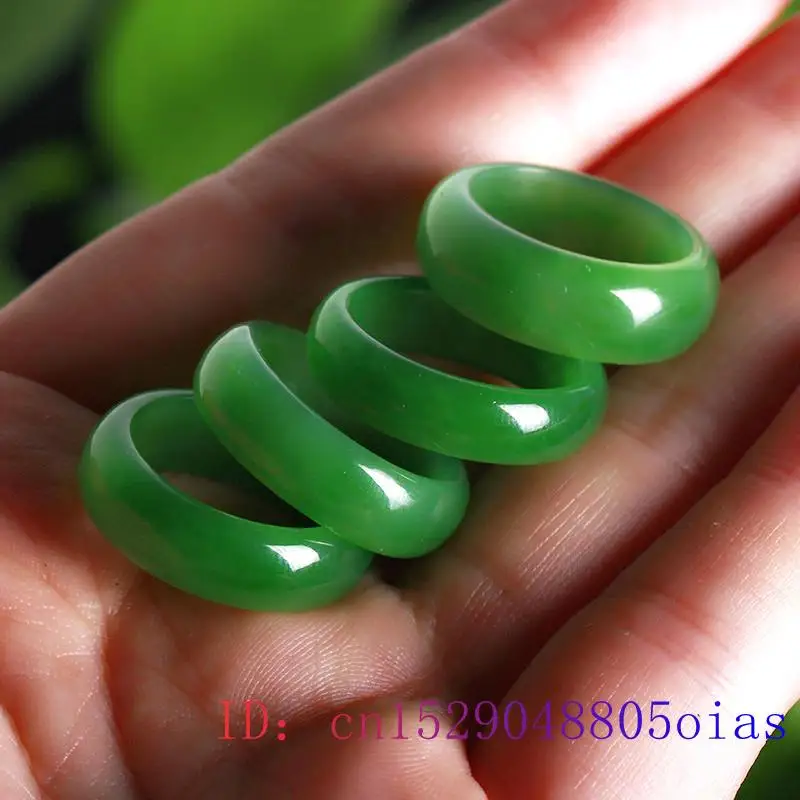 Natural Green Hetian Jade Ring - Women Fashion Jewellery avis et prix